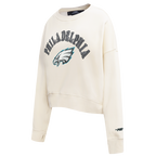 NFL PHILADELPHIA EAGLES REBEL ATHLETICS WOMEN'S FLC CREWNECK (EGGSHELL)