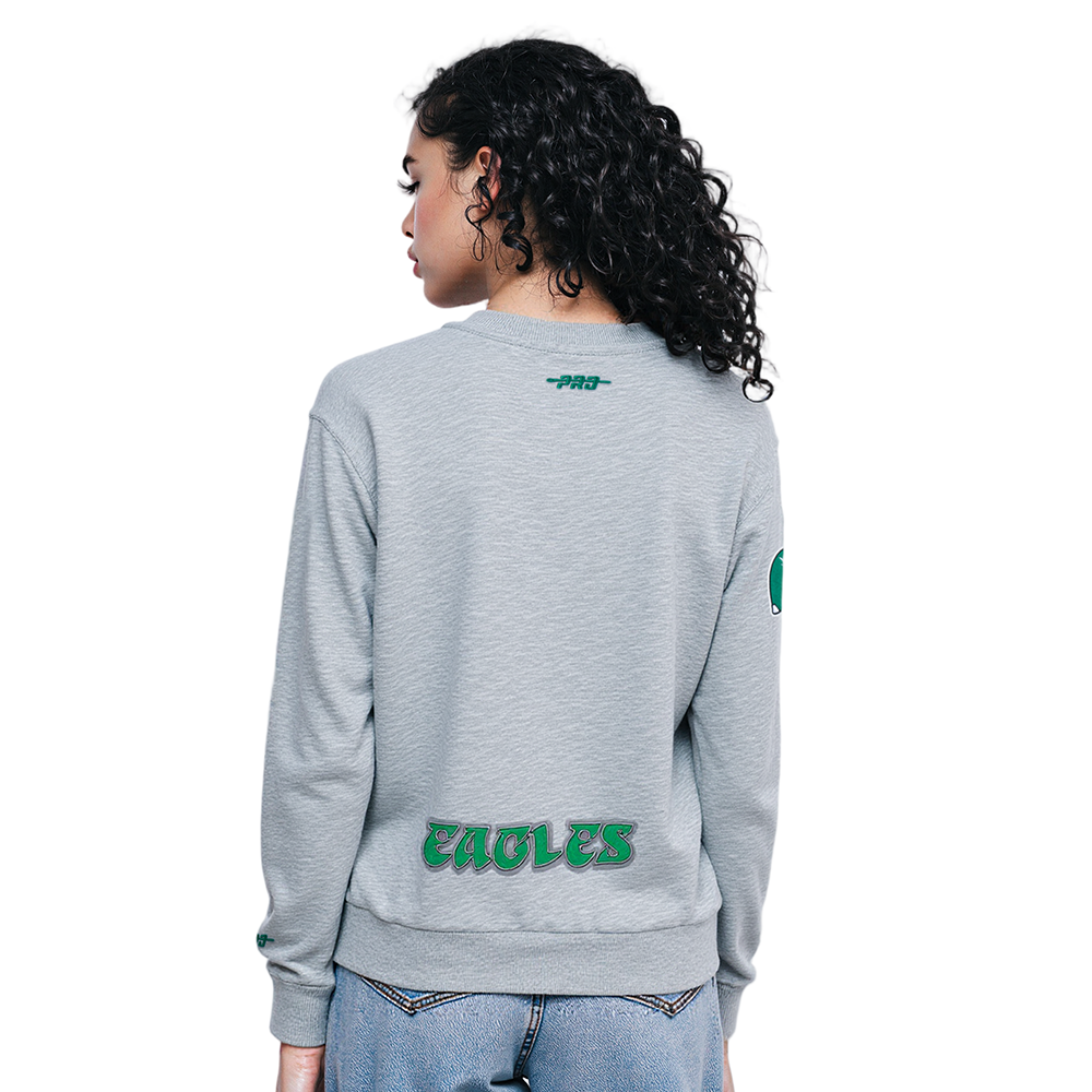 NFL PHILADELPHIA EAGLES BEST OF WOMEN'S STANDARD FLC CREWNECK (DARK HEATHER GRAY)