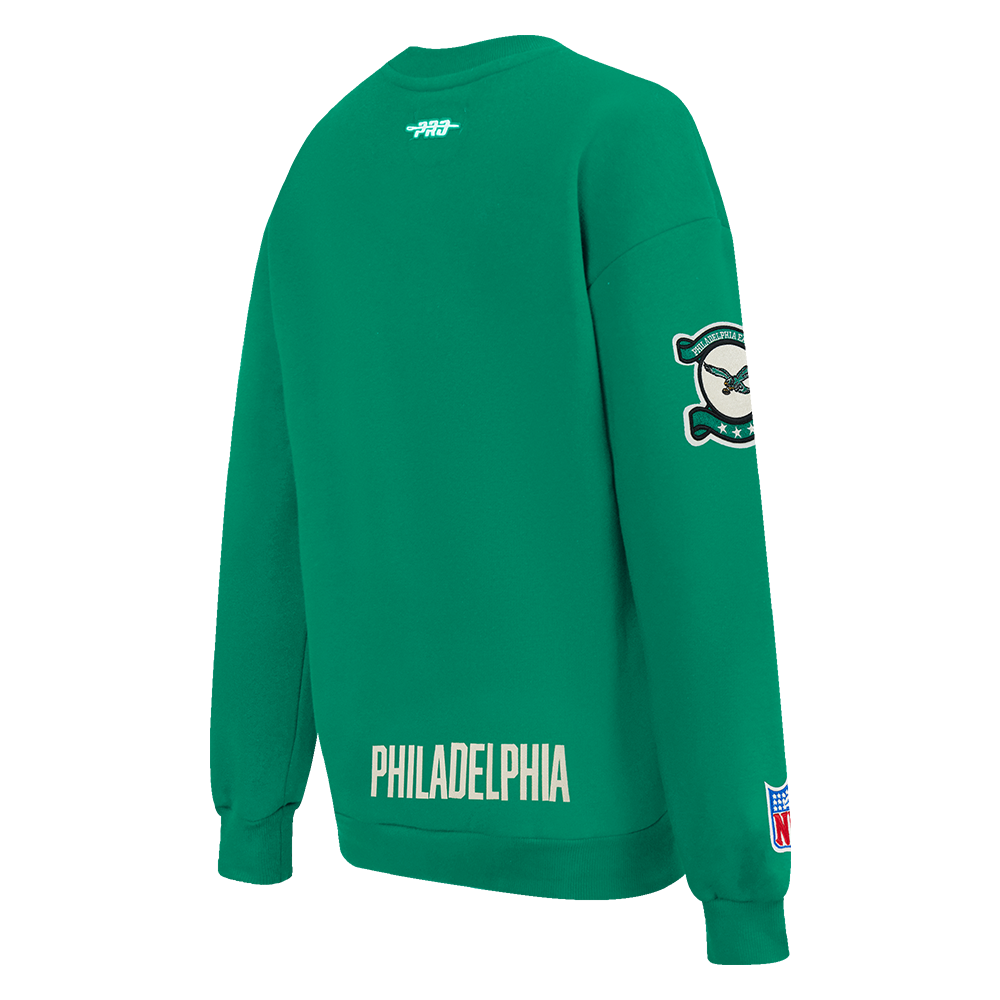 NFL PHILADELPHIA EAGLES MODERN ORIGINALS WOMEN'S STANDARD FLC CREWNECK (KELLY GREEN)