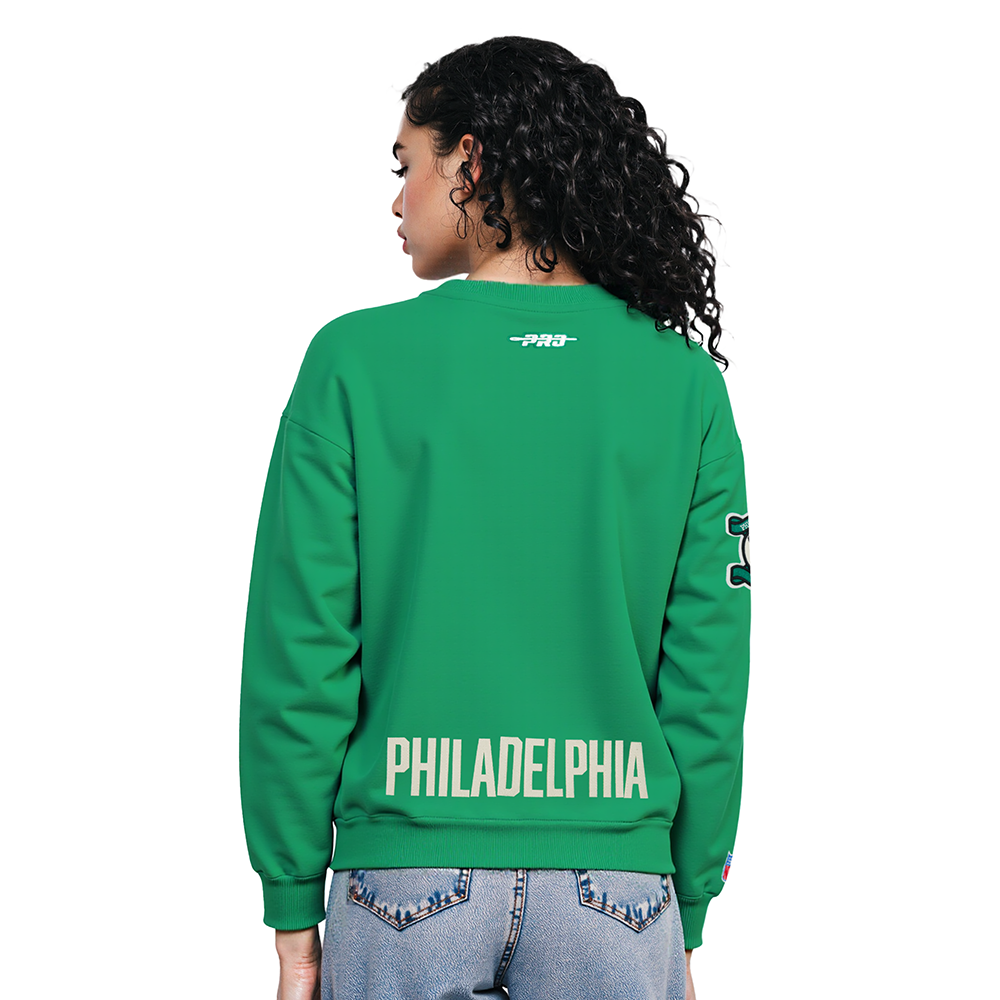 NFL PHILADELPHIA EAGLES MODERN ORIGINALS CHANDAIL À COL ROND STANDARD EN MOLLETON POUR FEMME (VERT KELLY)