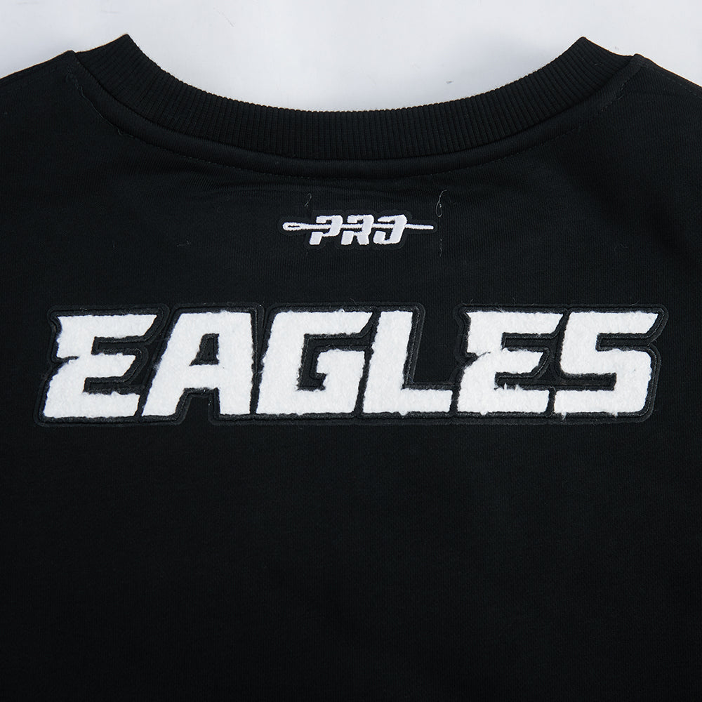 NFL PHILADELPHIA EAGLES JALEN HURTS #1 CLASSIC PNN CHANDAIL À COL ROND EN MOLLETON POUR FEMME (NOIR)