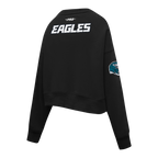 NFL PHILADELPHIA EAGLES JALEN HURTS #1 CLASSIC PNN CHANDAIL À COL ROND EN MOLLETON POUR FEMME (NOIR)