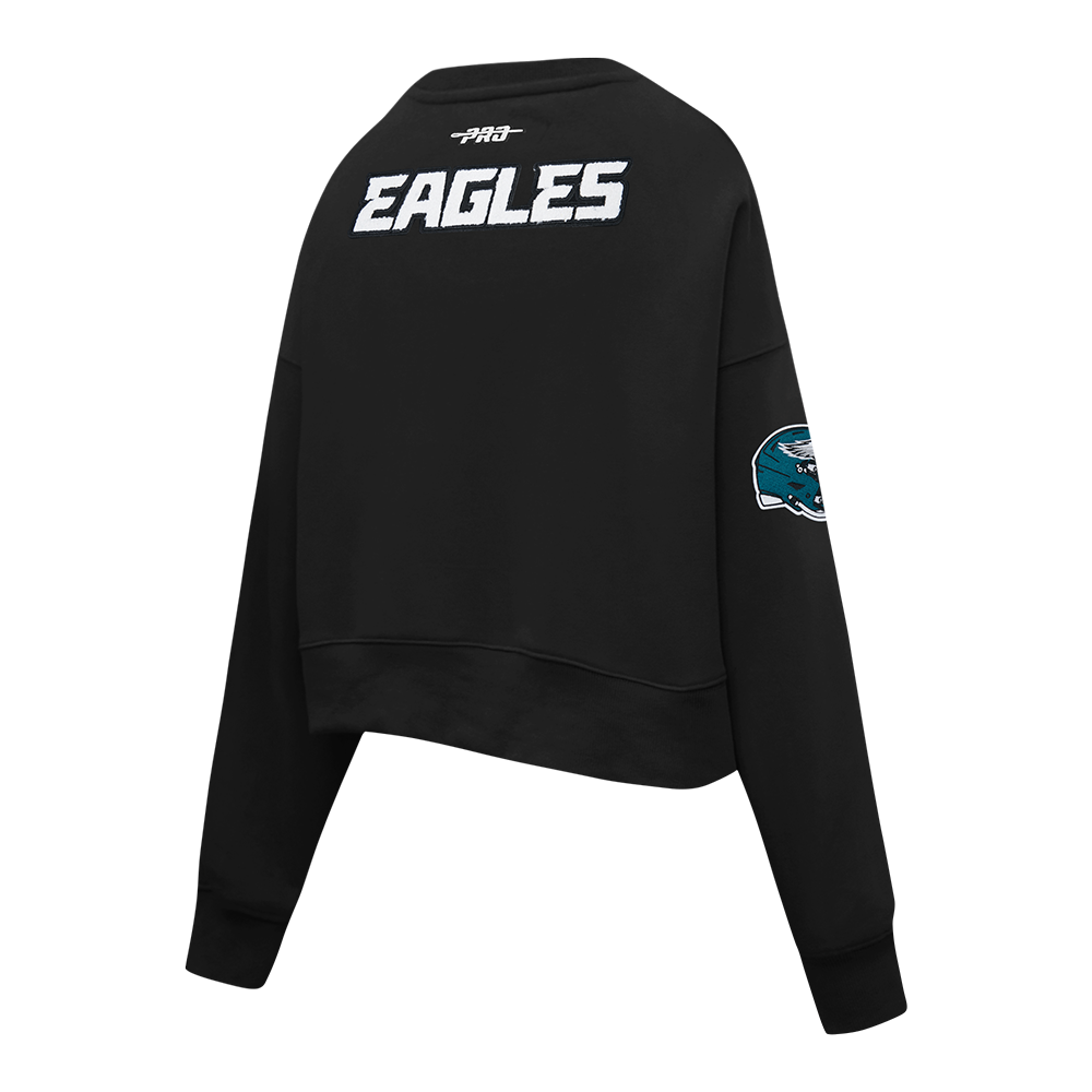 NFL PHILADELPHIA EAGLES JALEN HURTS #1 CLASSIC PNN CHANDAIL À COL ROND EN MOLLETON POUR FEMME (NOIR)
