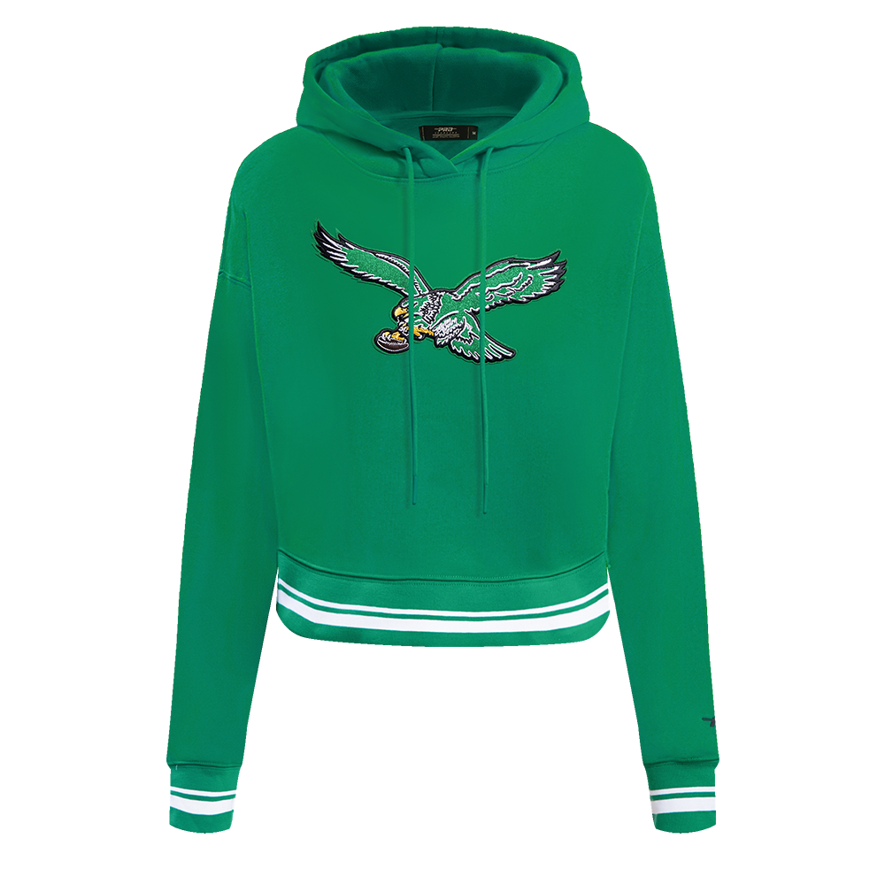 NFL PHILADELPHIA EAGLES RETRO CLASSIC CHANDAIL À CAPUCHON COURT POUR FEMME (VERT KELLY)