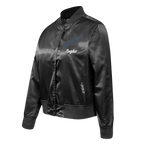 NFL PHILADELPHIA EAGLES TEAM CRYSTALLINE WOMEN'S SATIN JACKET (BLACK)