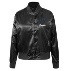 NFL PHILADELPHIA EAGLES TEAM CRYSTALLINE WOMEN'S SATIN JACKET (BLACK)