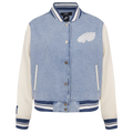 NFL PHILADELPHIA EAGLES VARSITY BLUES BLOUSON COLLÉGIAL EN DENIM POUR FEMME (DENIM/LIN)