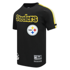 NFL PITTSBURGH STEELERS CLASSIC MESH T-SHIRT À RAYURES POUR HOMME (NOIR/JAUNE)