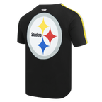 NFL PITTSBURGH STEELERS CLASSIC MESH T-SHIRT À RAYURES POUR HOMME (NOIR/JAUNE)