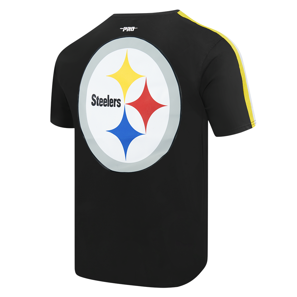 NFL PITTSBURGH STEELERS CLASSIC MESH T-SHIRT À RAYURES POUR HOMME (NOIR/JAUNE)