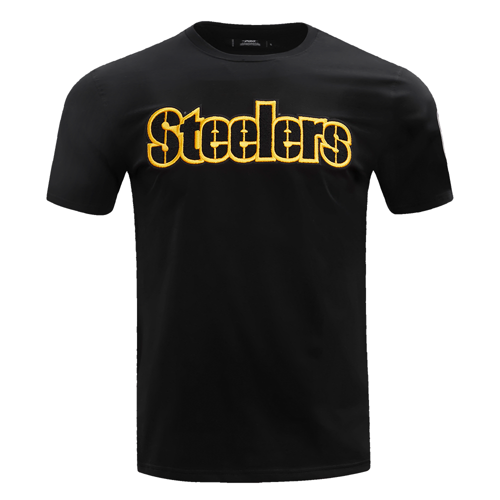 NFL PITTSBURGH STEELERS CLASSIC CHENILLE T-SHIRT POUR HOMME (NOIR)