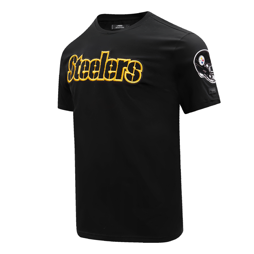 NFL PITTSBURGH STEELERS CLASSIC CHENILLE T-SHIRT POUR HOMME (NOIR)