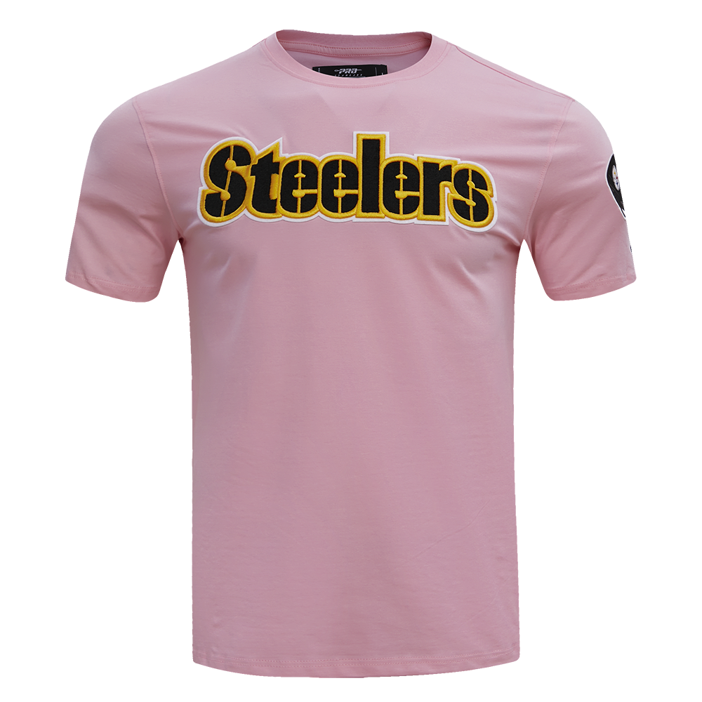 NFL PITTSBURGH STEELERS CLASSIC CHENILLE T-SHIRT POUR HOMME (ROSE)