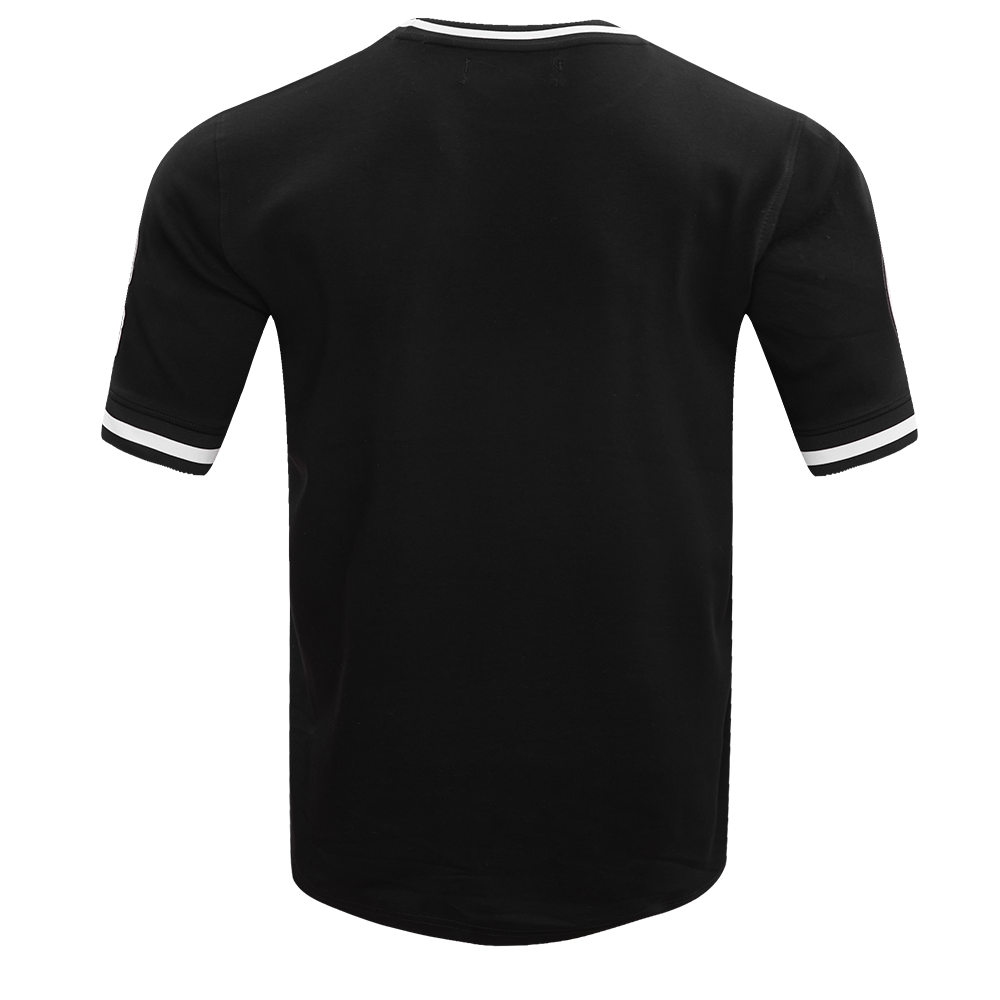 NFL PITTSBURGH STEELERS CLASSIC CHENILLE T-SHIRT EN MAILLE DOUBLE POUR HOMME (NOIR)