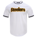NFL PITTSBURGH STEELERS CLASSIC CHENILLE MEN'S DOUBLE KNIT TEE (WHITE)