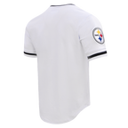 NFL PITTSBURGH STEELERS CLASSIC CHENILLE MEN'S DOUBLE KNIT TEE (WHITE)