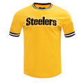 NFL PITTSBURGH STEELERS CLASSIC CHENILLE MEN'S DOUBLE KNIT TEE (YELLOW/BLACK)