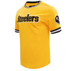 NFL PITTSBURGH STEELERS CLASSIC CHENILLE MEN'S DOUBLE KNIT TEE (YELLOW/BLACK)