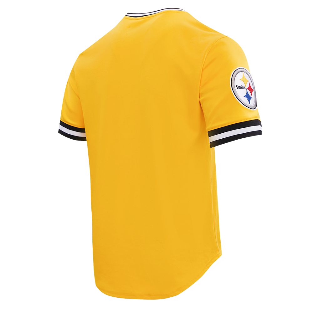 NFL PITTSBURGH STEELERS CLASSIC CHENILLE MEN'S DOUBLE KNIT TEE (YELLOW/BLACK)