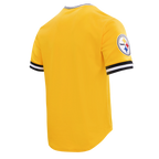 NFL PITTSBURGH STEELERS CLASSIC CHENILLE MEN'S DOUBLE KNIT TEE (YELLOW/BLACK)