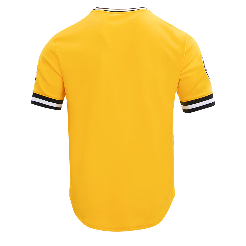 NFL PITTSBURGH STEELERS CLASSIC CHENILLE MEN'S DOUBLE KNIT TEE (YELLOW/BLACK)