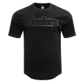 NFL PITTSBURGH STEELERS TRIPLE BLACK MEN'S DOUBLE KNIT TEE (TRIPLE BLACK)