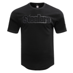 NFL PITTSBURGH STEELERS TRIPLE BLACK MEN'S DOUBLE KNIT TEE (TRIPLE BLACK)