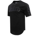 NFL PITTSBURGH STEELERS TRIPLE BLACK MEN'S DOUBLE KNIT TEE (TRIPLE BLACK)