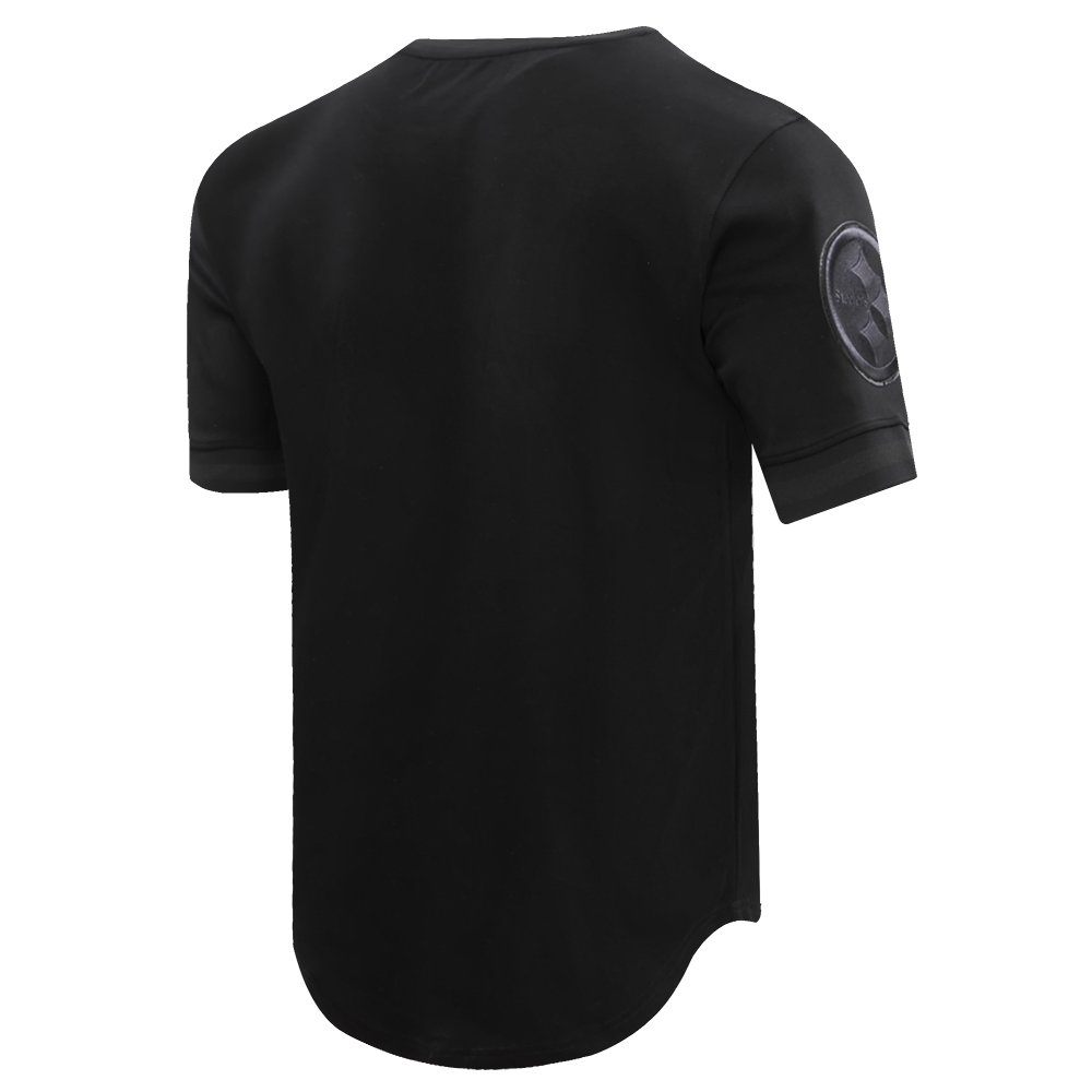 NFL PITTSBURGH STEELERS TRIPLE BLACK MEN'S DOUBLE KNIT TEE (TRIPLE BLACK)