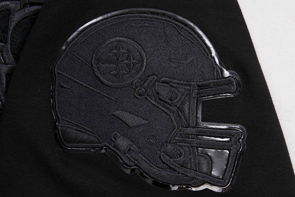 NFL PITTSBURGH STEELERS TRIPLE BLACK MEN'S DOUBLE KNIT TEE (TRIPLE BLACK)