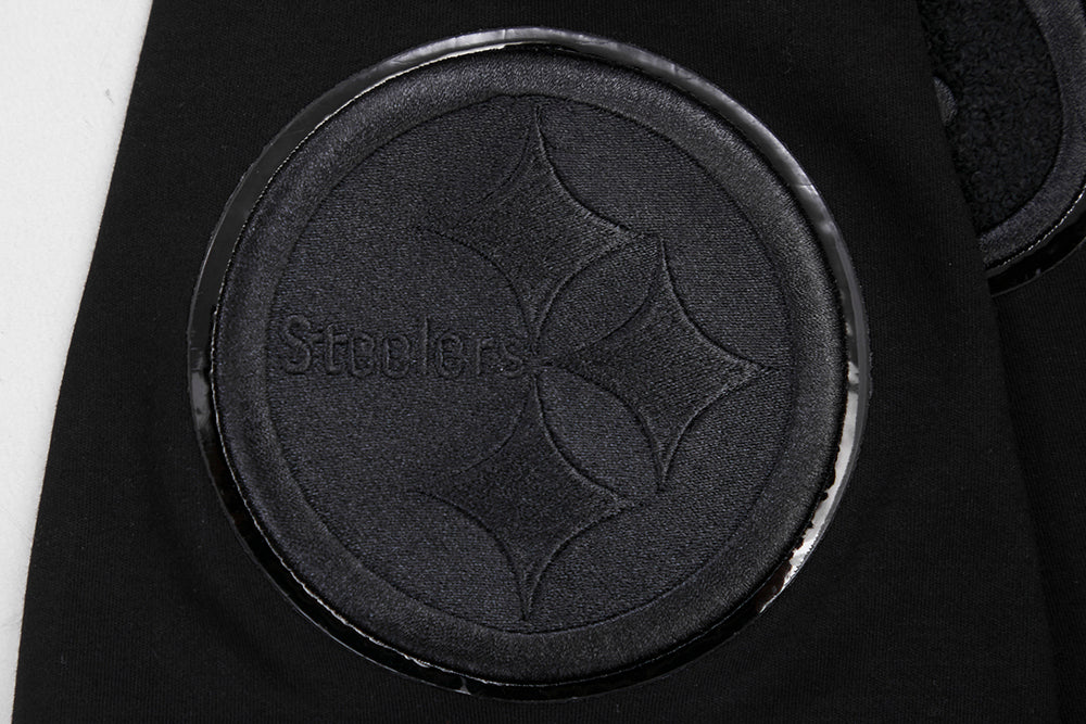 NFL PITTSBURGH STEELERS TRIPLE BLACK MEN'S DOUBLE KNIT TEE (TRIPLE BLACK)