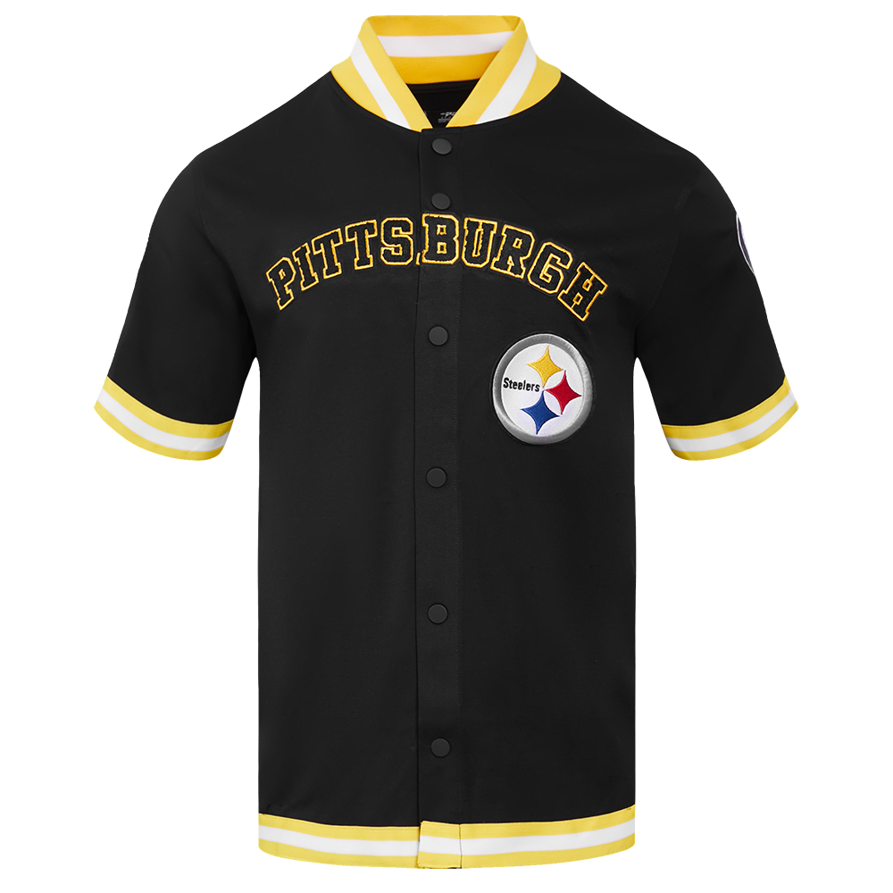 NFL PITTSBURGH STEELERS CLASSIC MEN'S WARM UP JACKET (BLACK/YELLOW)