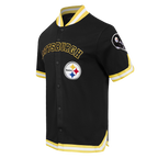 NFL PITTSBURGH STEELERS CLASSIC MEN'S WARM UP JACKET (BLACK/YELLOW)