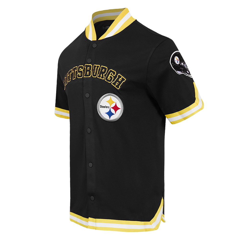 NFL PITTSBURGH STEELERS CLASSIC MEN'S WARM UP JACKET (BLACK/YELLOW)