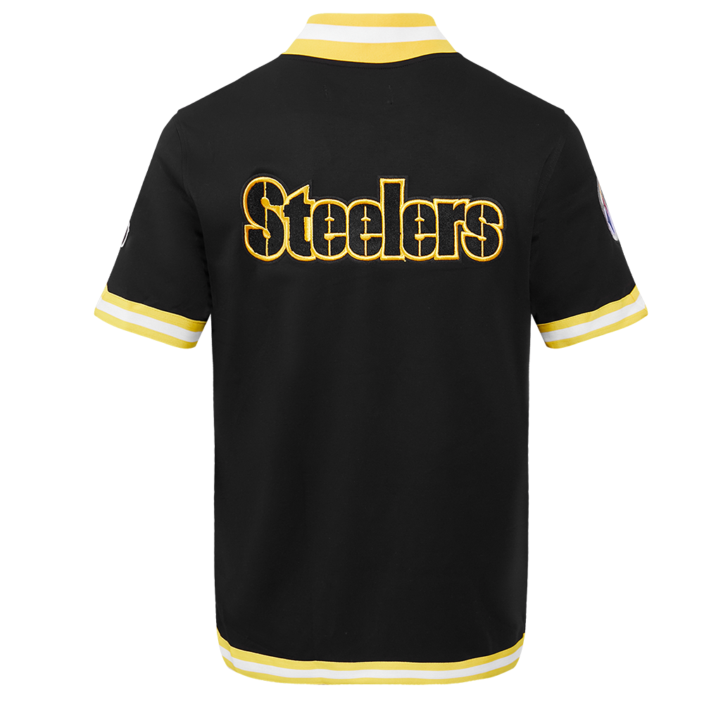NFL PITTSBURGH STEELERS CLASSIC MEN'S WARM UP JACKET (BLACK/YELLOW)