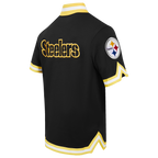 NFL PITTSBURGH STEELERS CLASSIC MEN'S WARM UP JACKET (BLACK/YELLOW)