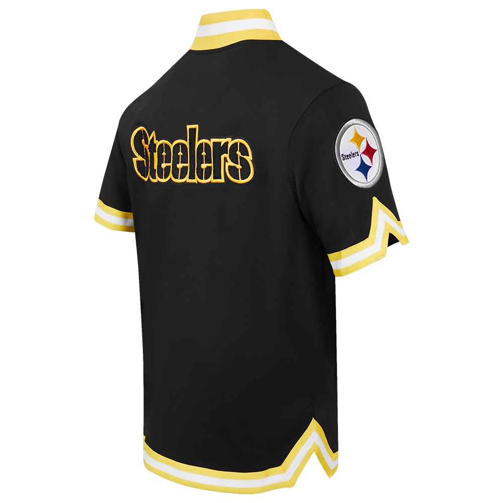 NFL PITTSBURGH STEELERS CLASSIC MEN'S WARM UP JACKET (BLACK/YELLOW)