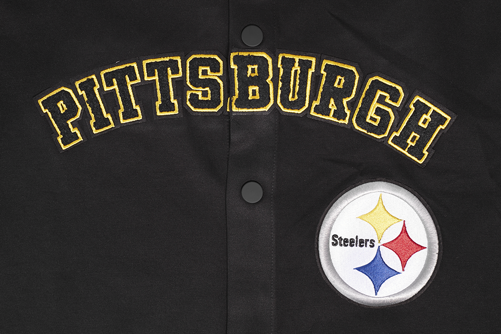 NFL PITTSBURGH STEELERS CLASSIC MEN'S WARM UP JACKET (BLACK/YELLOW)