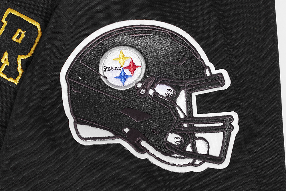 NFL PITTSBURGH STEELERS CLASSIC MEN'S WARM UP JACKET (BLACK/YELLOW)