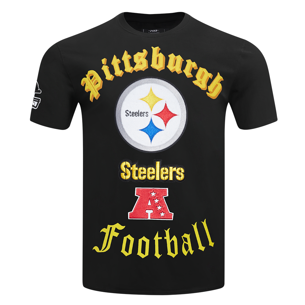 NFL PITTSBURGH STEELERS OLD ENGLISH T-SHIRT POUR HOMME (NOIR)