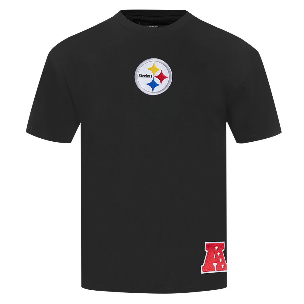 NFL PITTSBURGH STEELERS WINGSPAN MEN'S CJ DROP SHOULDER TEE (BLACK)