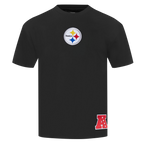 NFL PITTSBURGH STEELERS WINGSPAN MEN'S CJ DROP SHOULDER TEE (BLACK)