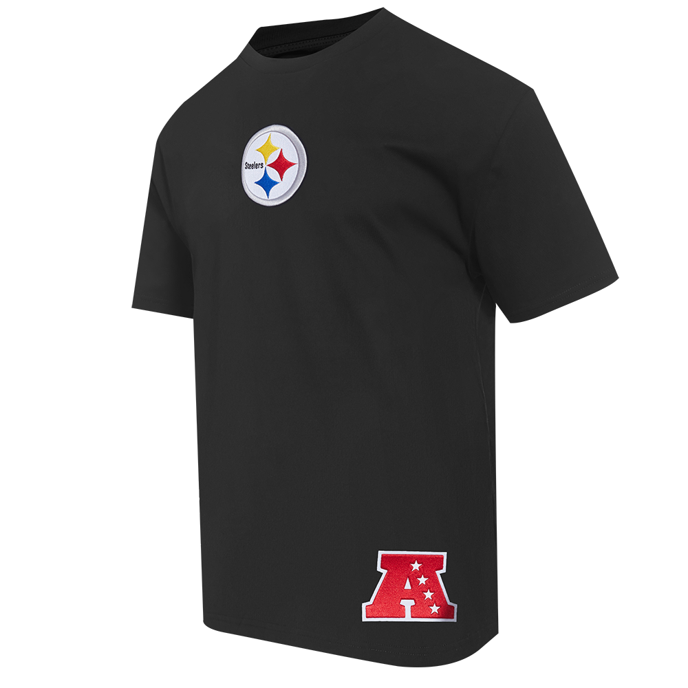 NFL PITTSBURGH STEELERS WINGSPAN MEN'S CJ DROP SHOULDER TEE (BLACK)