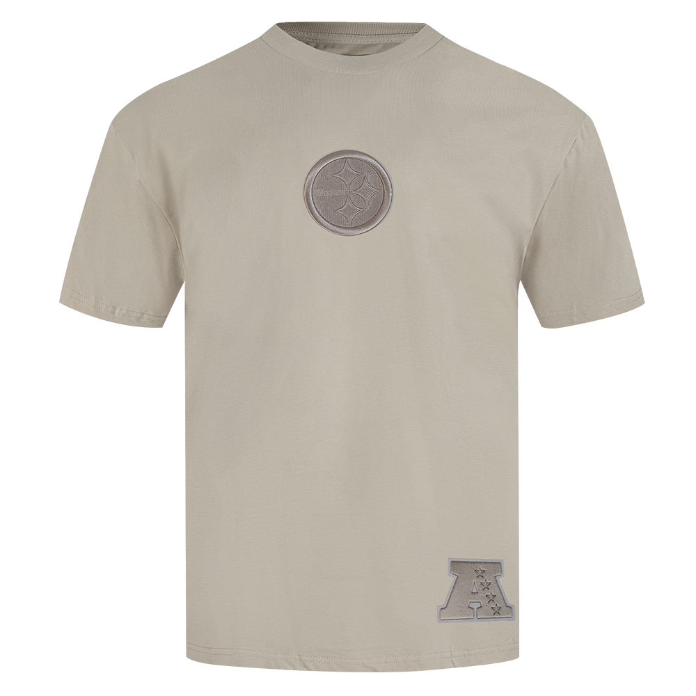 NFL PITTSBURGH STEELERS WINGSPAN MEN'S CJ DROP SHOULDER TEE (TAUPE)