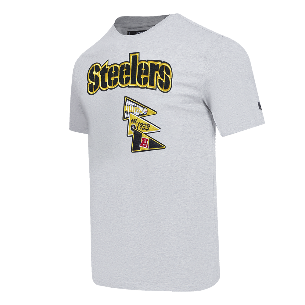 NFL PITTSBURGH STEELERS TEAM PENNANTS MEN'S WORDMARK   TEE (HEATHER GREY)