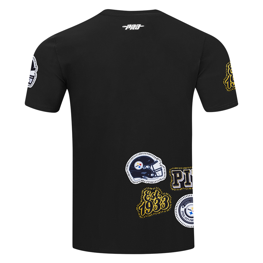 NFL PITTSBURGH STEELERS DIY PICK STITCH T-SHIRT EN JERSEY SIMPLE POUR HOMME (NOIR)