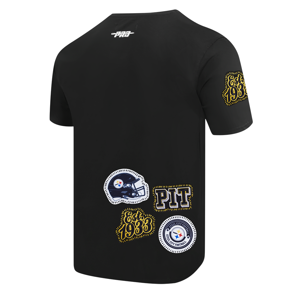 NFL PITTSBURGH STEELERS DIY PICK STITCH T-SHIRT EN JERSEY SIMPLE POUR HOMME (NOIR)