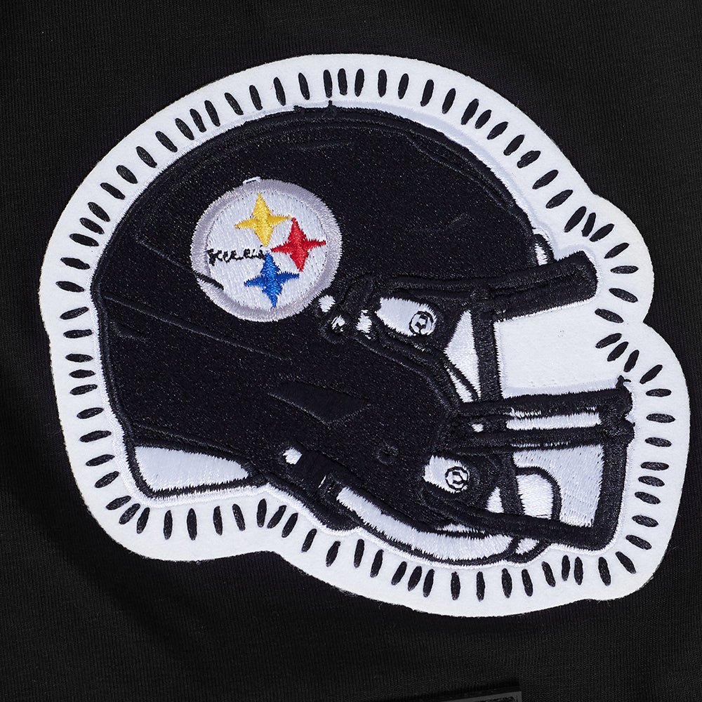 NFL PITTSBURGH STEELERS DIY PICK STITCH T-SHIRT EN JERSEY SIMPLE POUR HOMME (NOIR)
