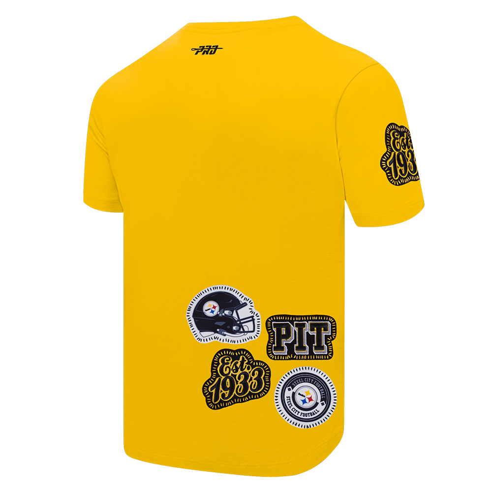 NFL PITTSBURGH STEELERS DIY PICK STITCH T-SHIRT EN JERSEY SIMPLE POUR HOMME (JAUNE)
