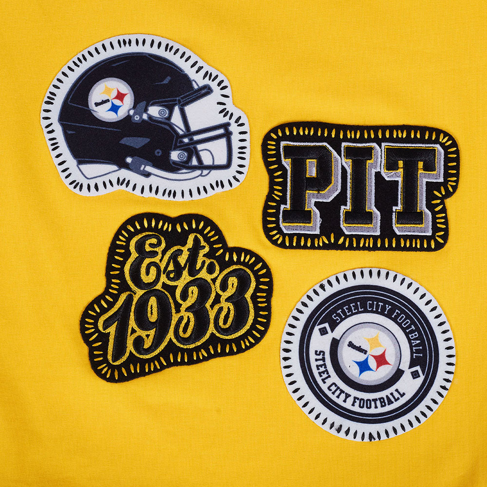 NFL PITTSBURGH STEELERS DIY PICK STITCH T-SHIRT EN JERSEY SIMPLE POUR HOMME (JAUNE)
